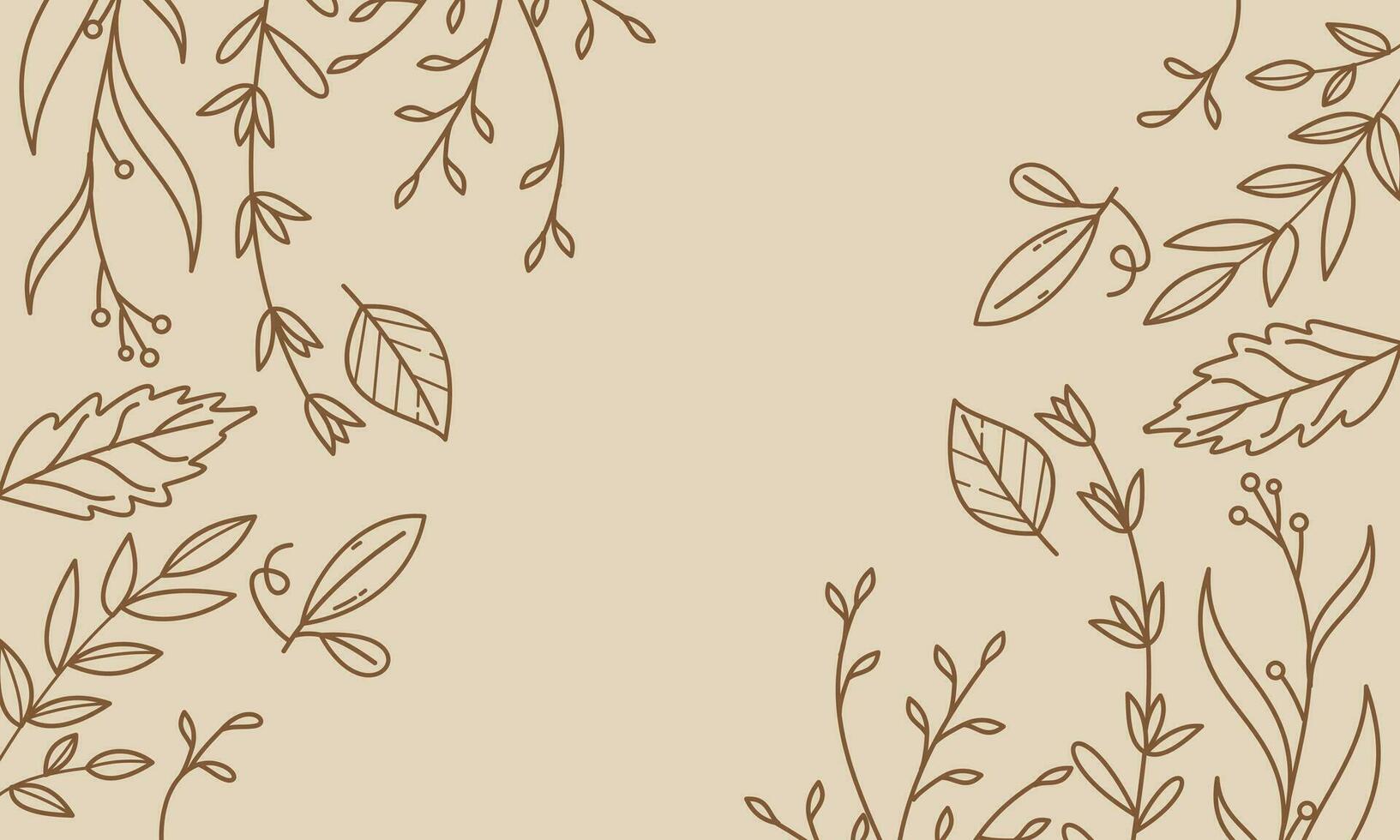 Hand drawn autumn leaves background logo vector