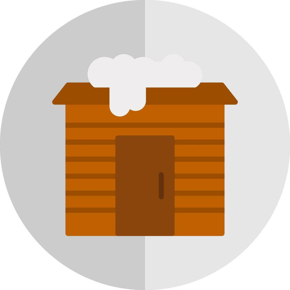 Snowy cabin Vector Icon Design