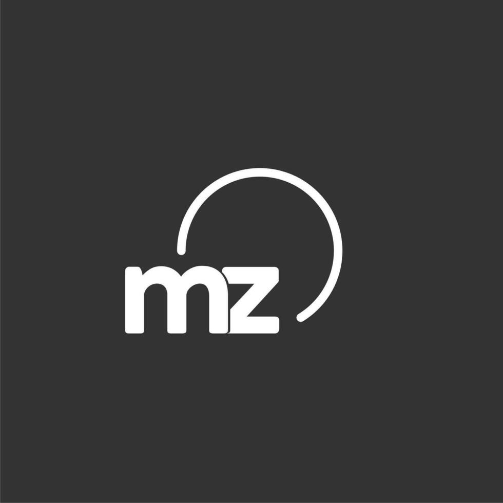 MZ initial logo with rounded circle vector