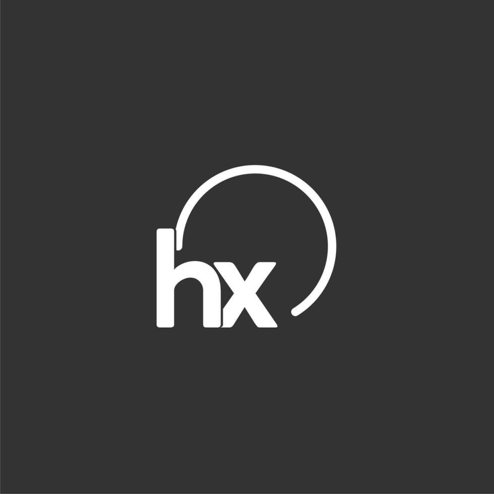 hx inicial logo con redondeado circulo vector