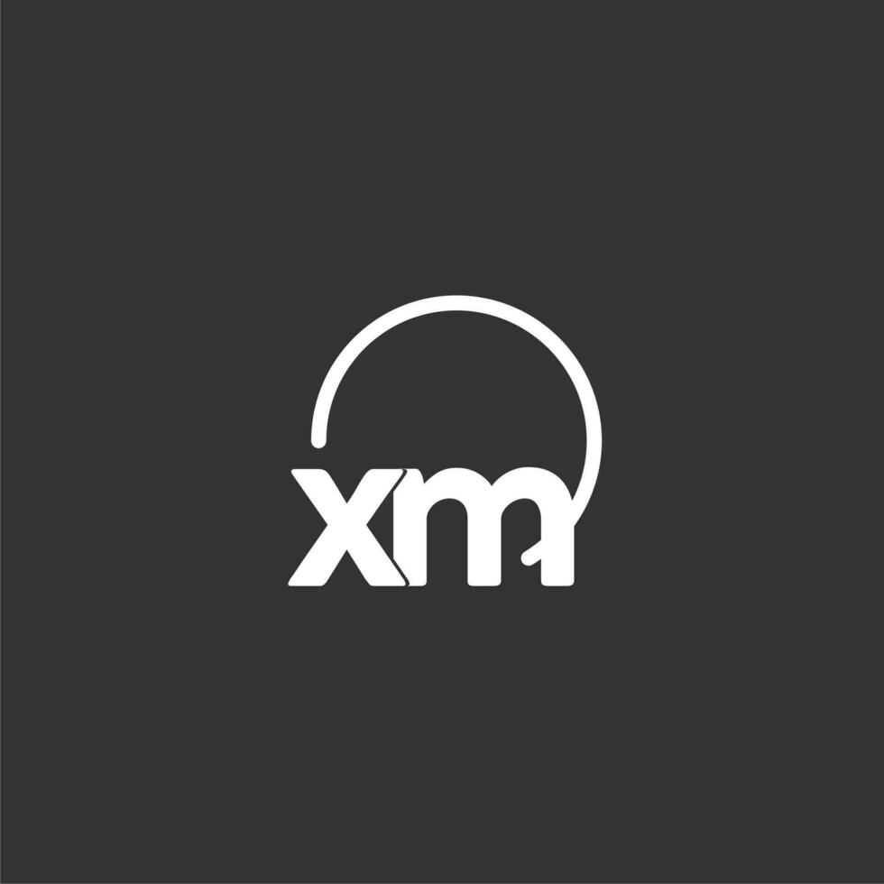 XM initial logo with rounded circle vector