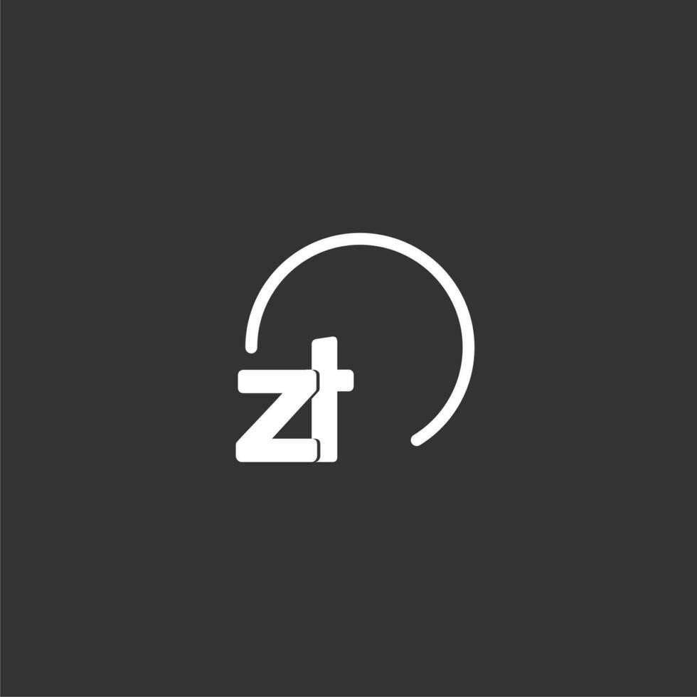 ZT initial logo with rounded circle vector