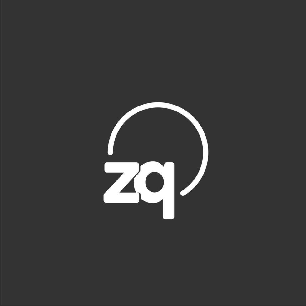 ZQ initial logo with rounded circle vector