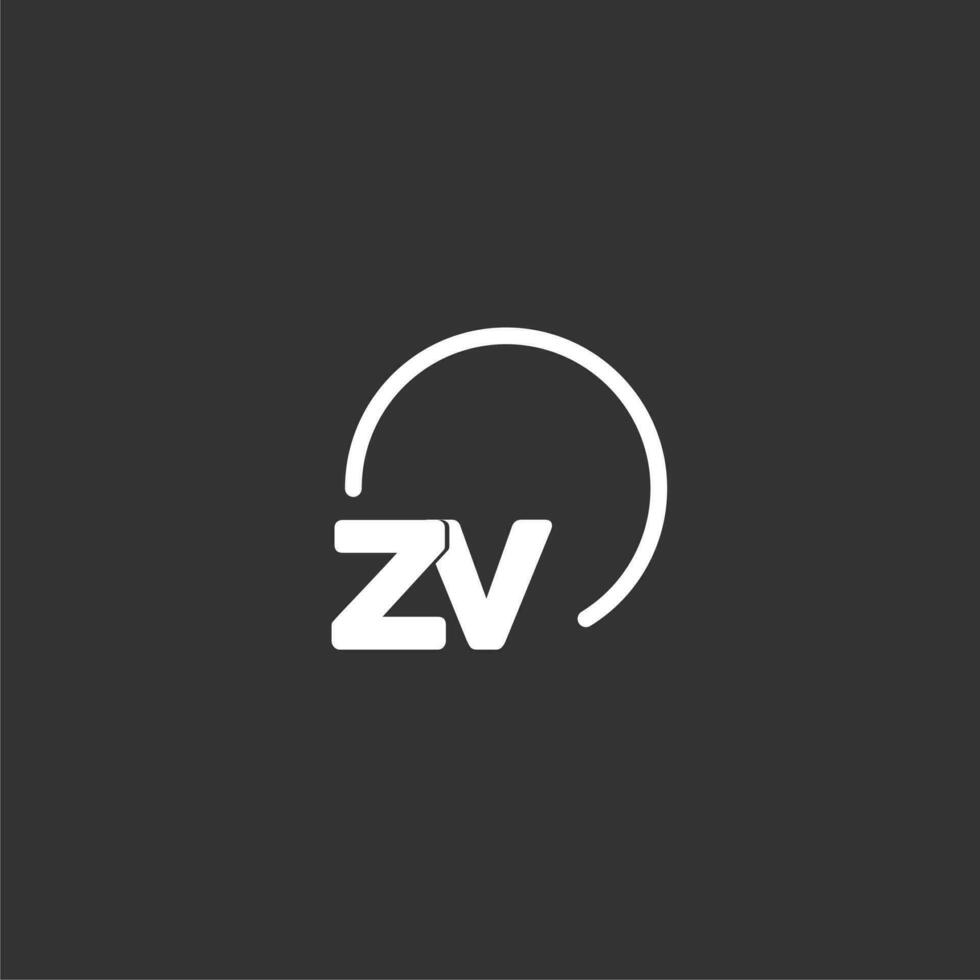 zv inicial logo con redondeado circulo vector