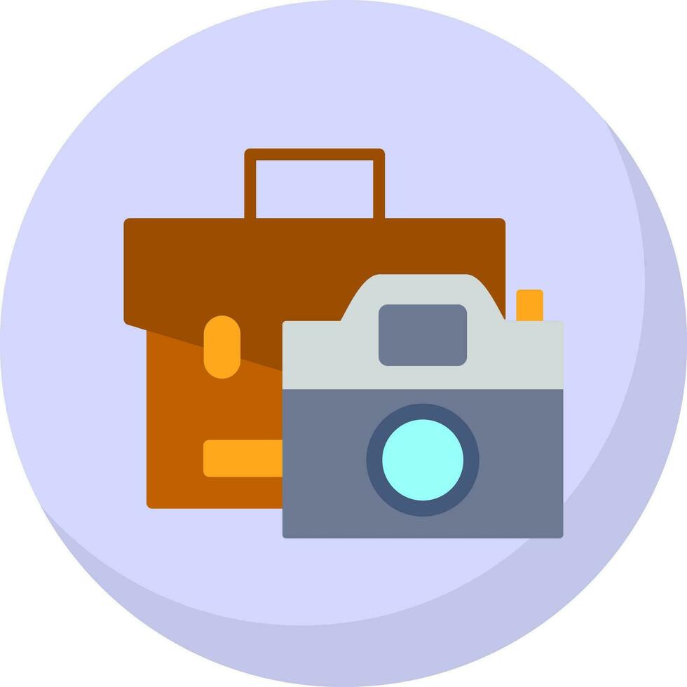 Camera Bag Vector Icon Design