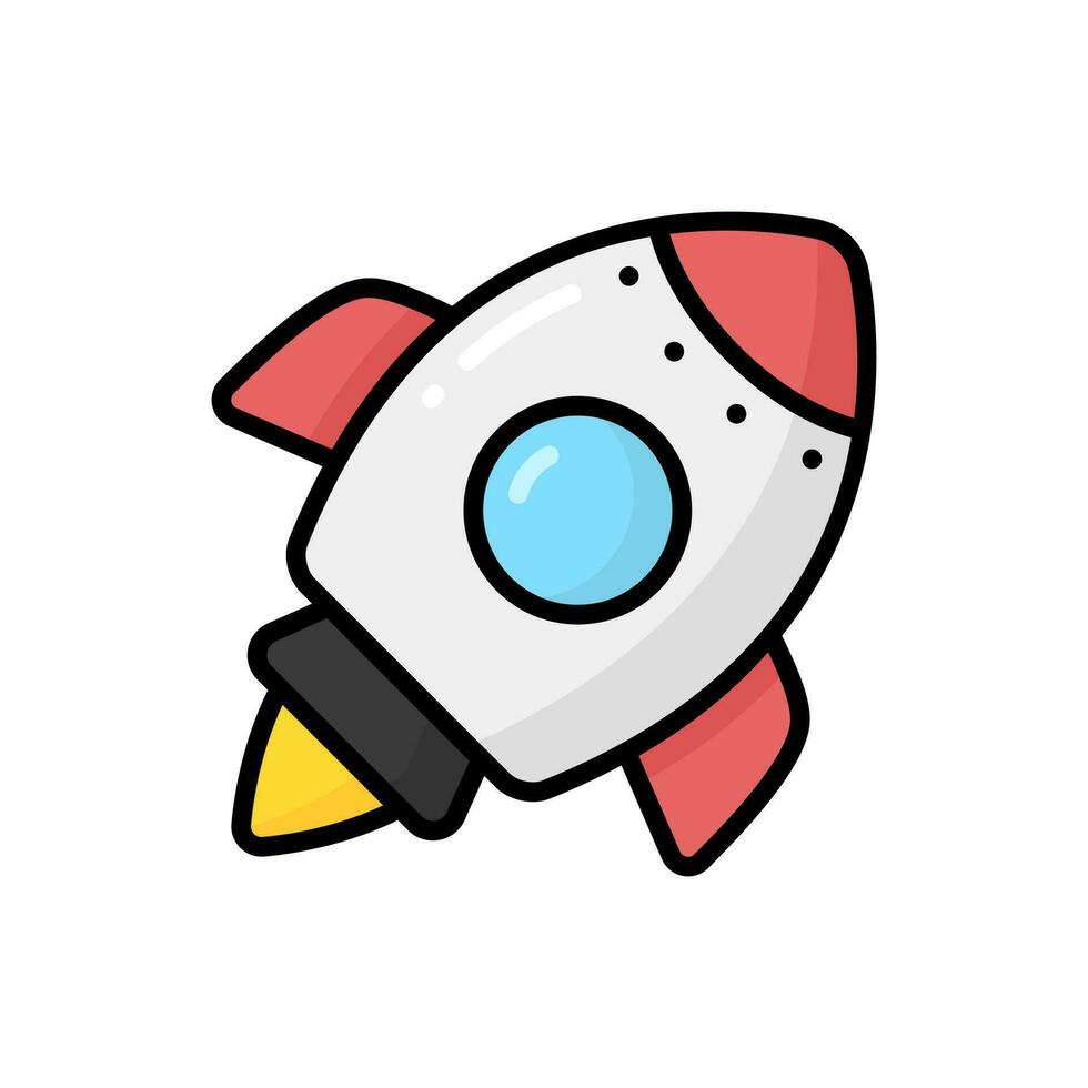 Simple Rocket lineal color icon. The icon can be used for websites, print templates, presentation templates, illustrations, etc vector