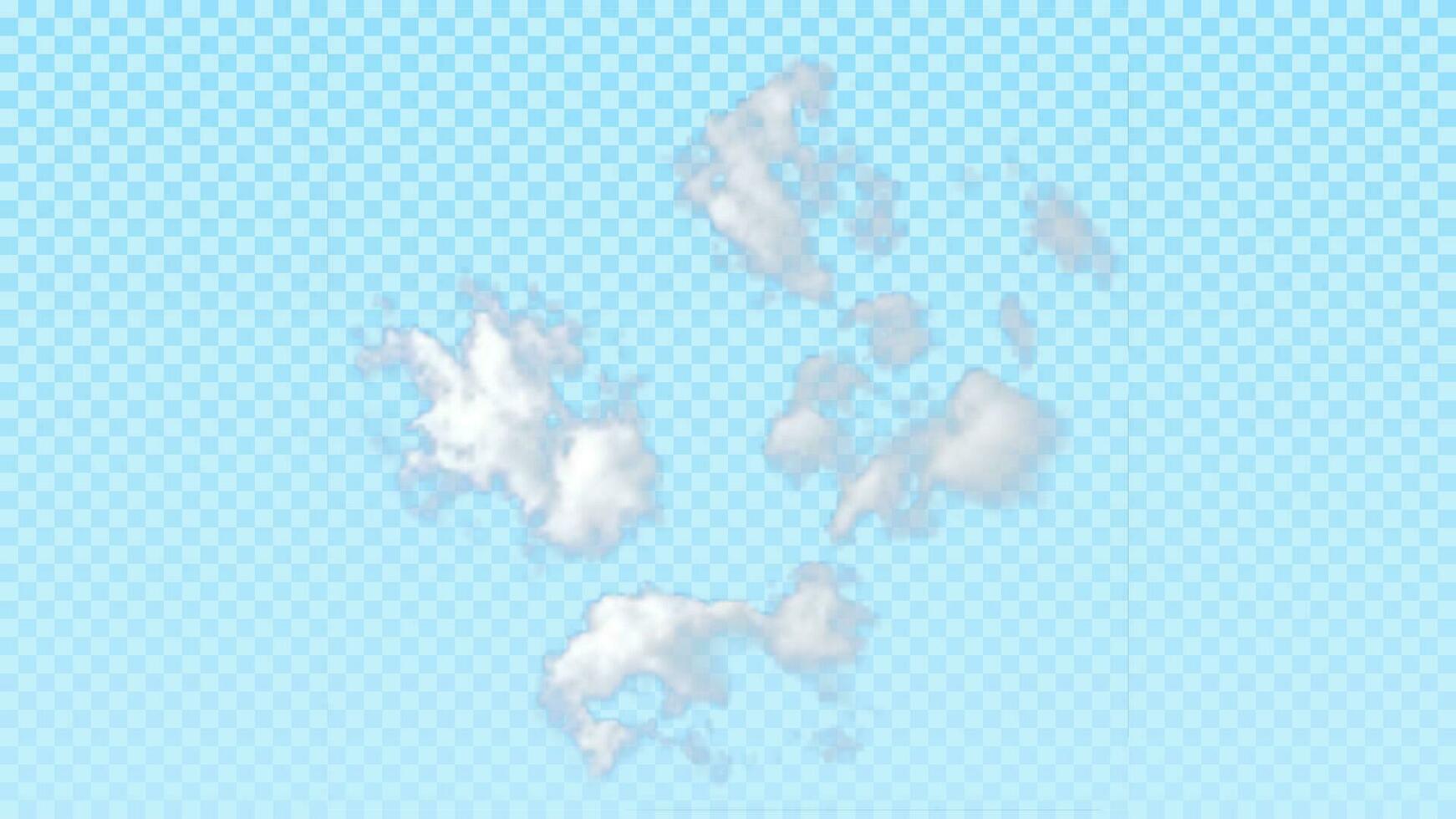 Isolated realistic cloud on blue background. Natural element for