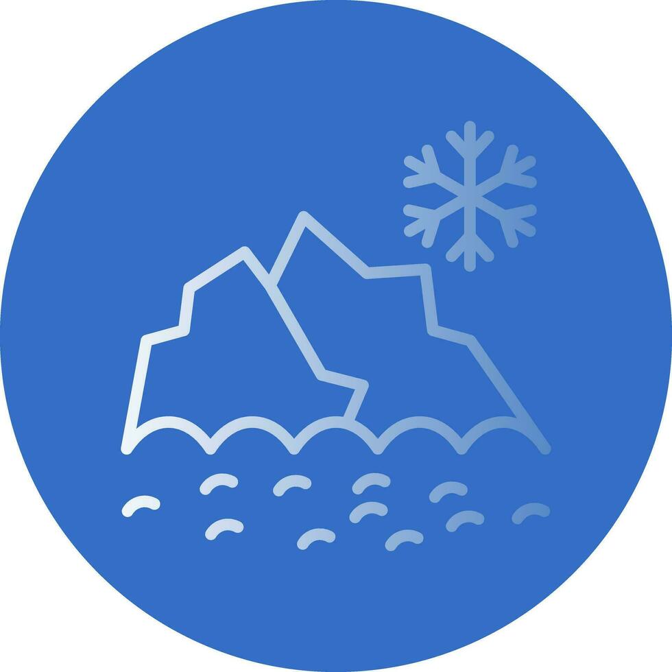 Snowy mountain peak Vector Icon Design