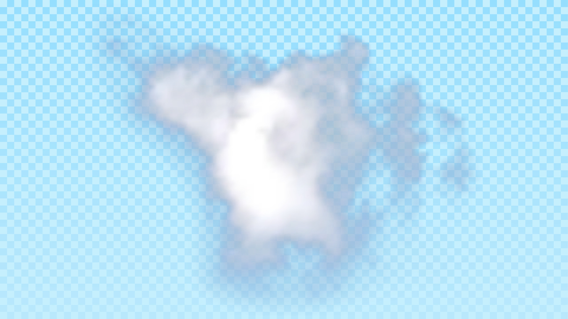 solated realistic cloud on blue background. Natural element for