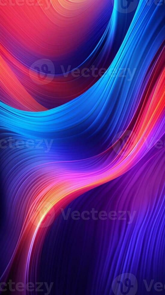 Abstract neon background waves glowing in ultraviolet spectrum. Social media stories template. AI Generative photo