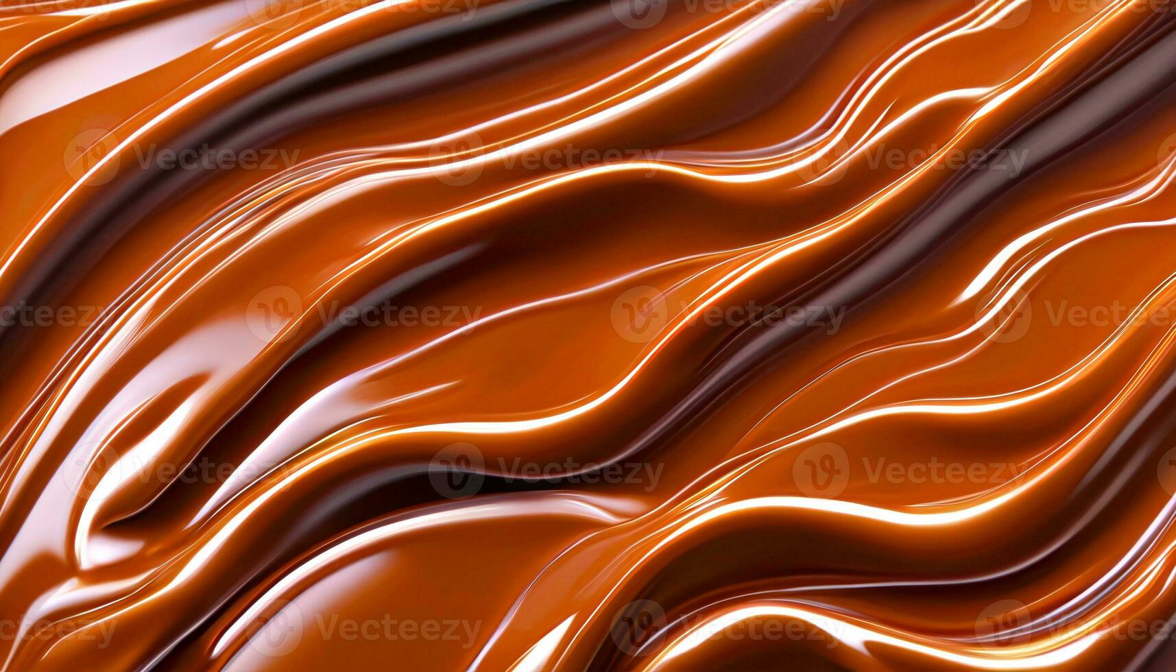 Delicious melted caramel texture. Flow, wave and drops splash caramels sauce. Sweet food design background. AI Generative photo