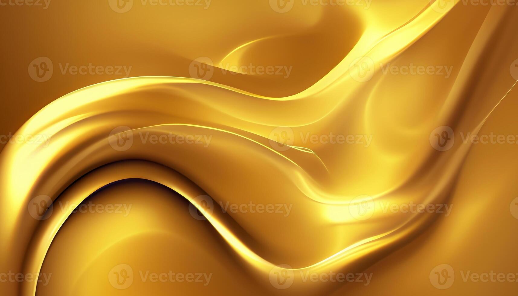 Abstract golden gradient background. Flow liquid metal waves. photo