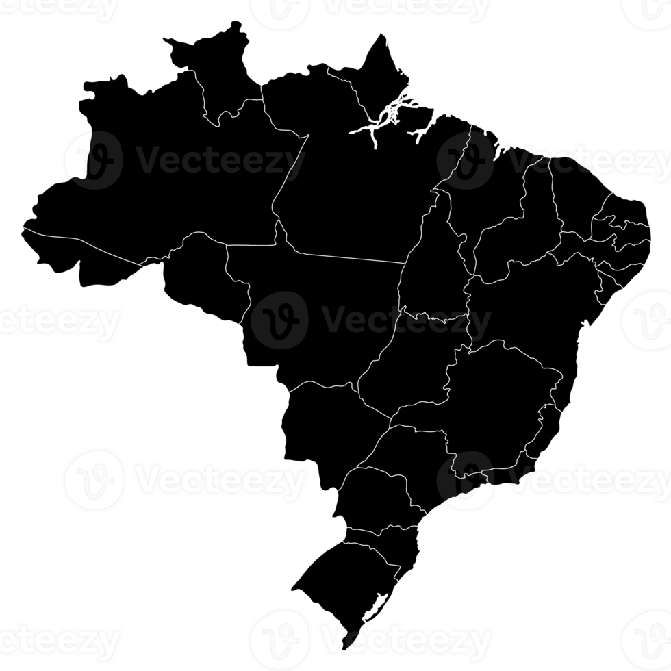 Brazil map with administrative regions. Latin map. Brazilian map. png