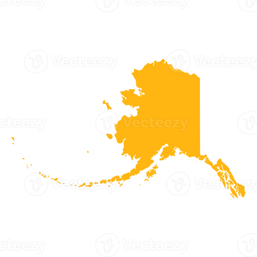 Alaska mapa com cor contorno. EUA mapa png