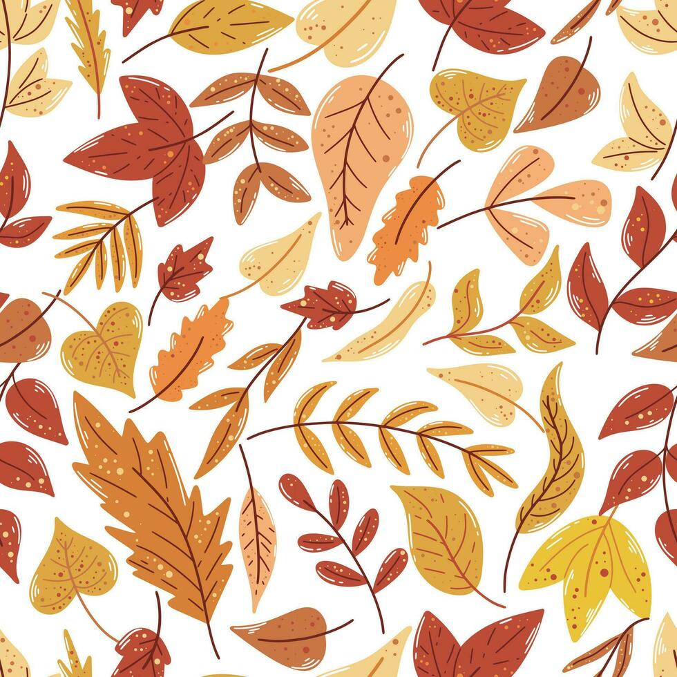 Autumn leaf fall seamless pattern vector