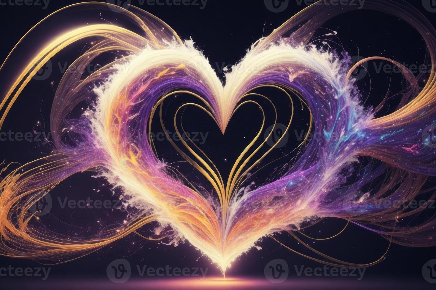 Abstract fractal background heart shaped, computer-generated illustration. Digital art. Eternal love magic. photo