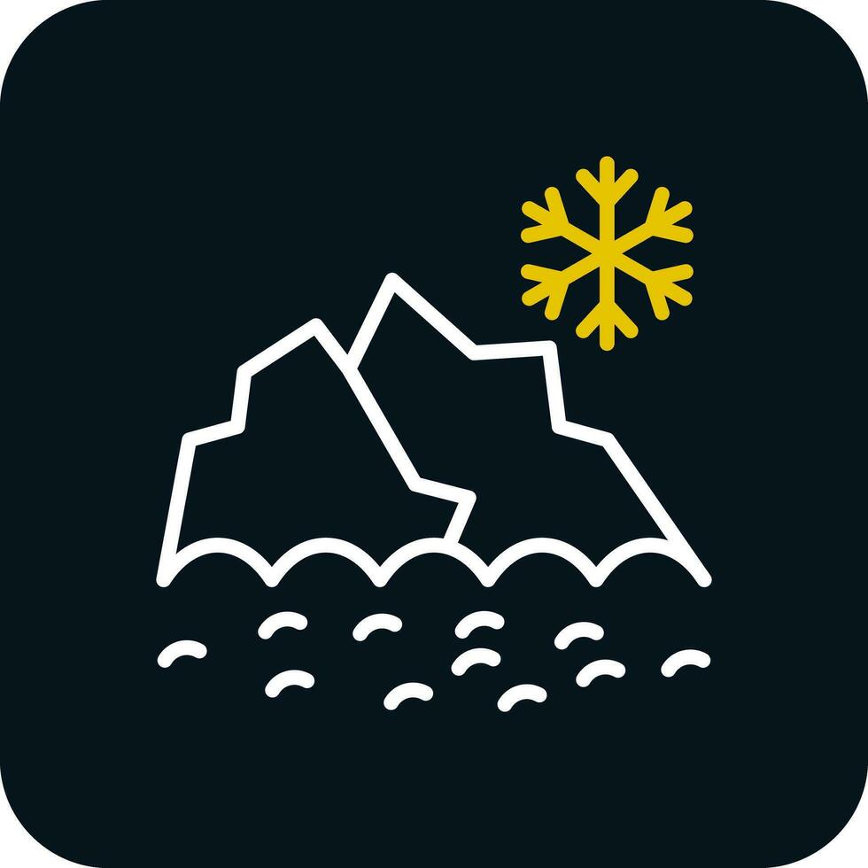 Snowy mountain peak Vector Icon Design