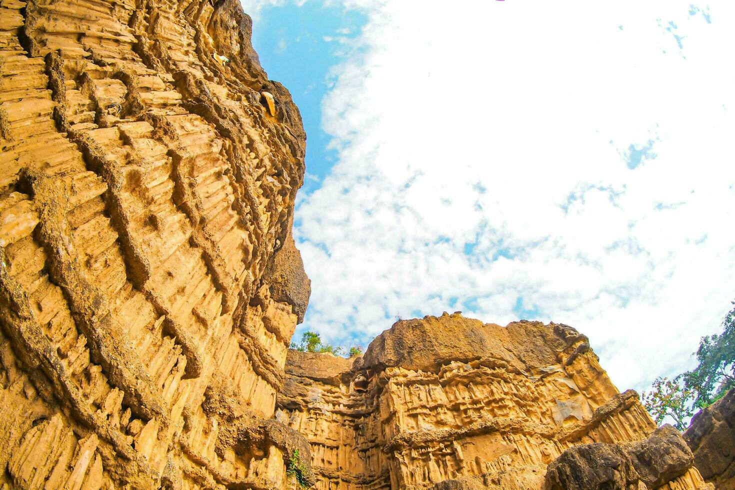The Pha Chor cliffstone is a popular tourist destination in Thailand. Pha Chor are carved earthen pillars that are a result of nature. Chiang mai, Chiangmai. photo