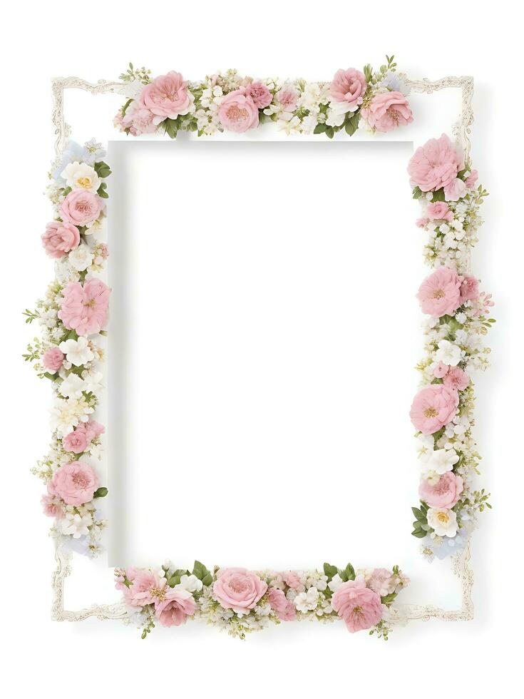 Free flower Border frame with watercolor Flower photo