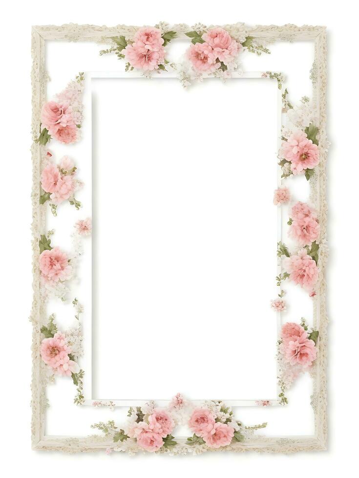 Free flower Border frame with watercolor Flower photo