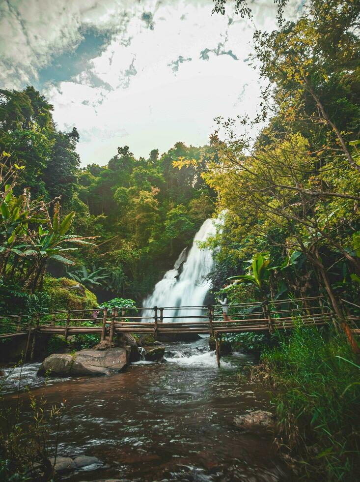 A gorgeous waterfall captured in long exposure, Chiangmai, Thailand.Chiang mai. photo