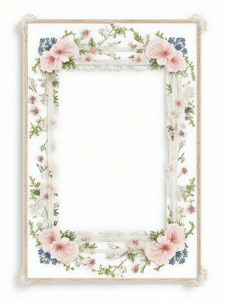 Free flower Border frame with watercolor Flower photo