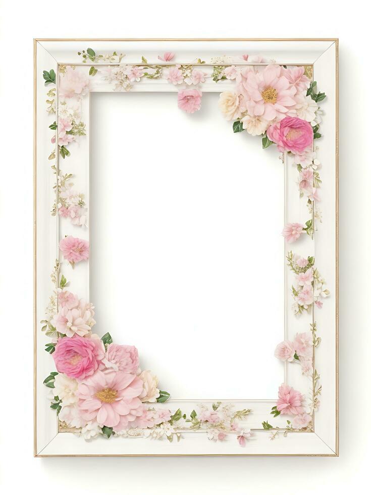 Free flower Border frame with watercolor Flower photo