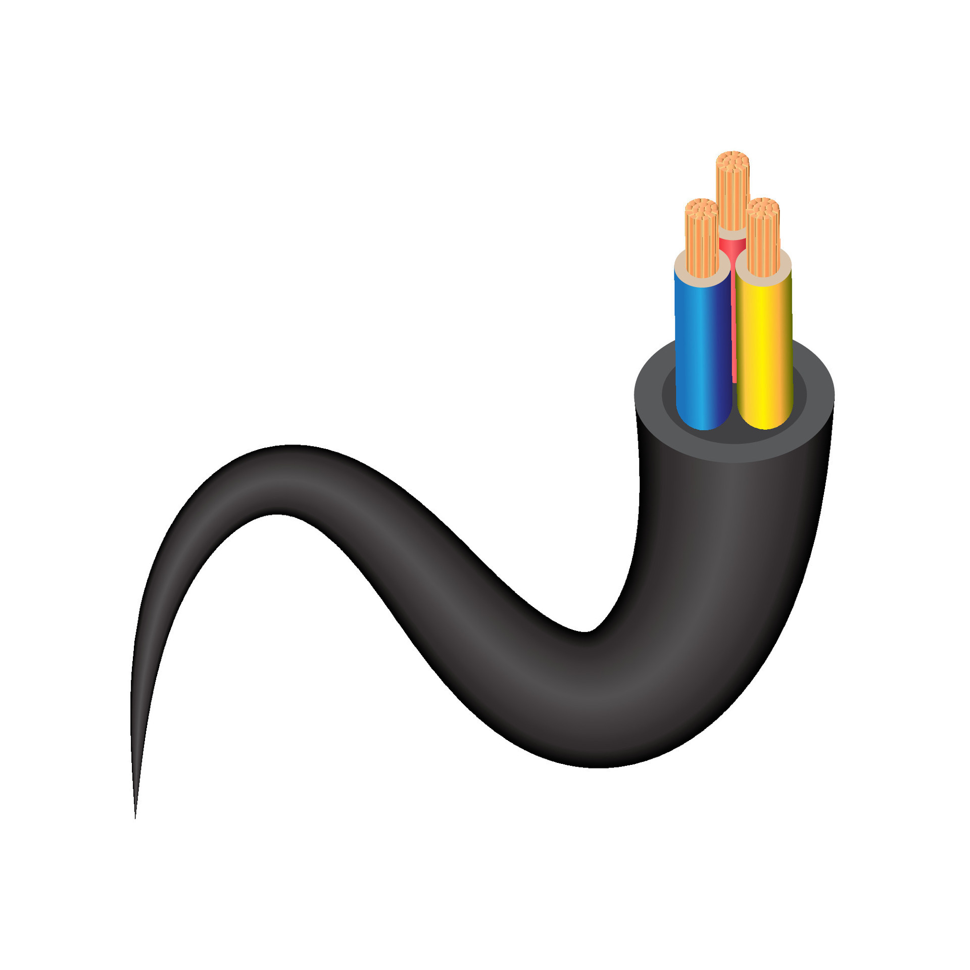 Closeup of electrical wire vector on a white background. 27224200