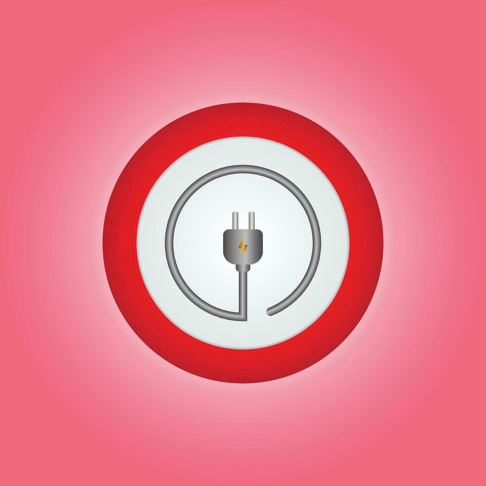 3d electric power charge charging energy on off push icon. Lightning symbol for website, mobile app, UI UX. vector