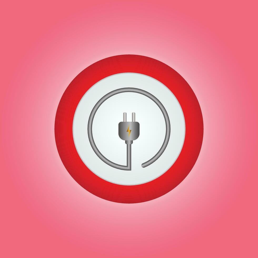 3d electric power charge charging energy on off push icon. Lightning symbol for website, mobile app, UI UX. vector