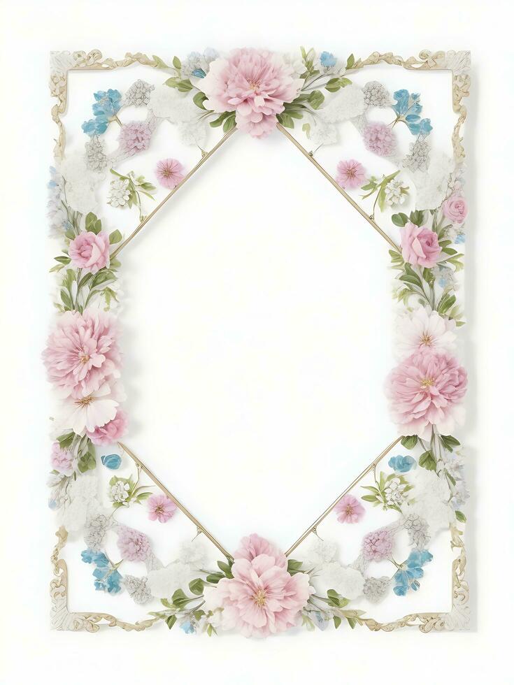 Free flower Border frame with watercolor Flower photo