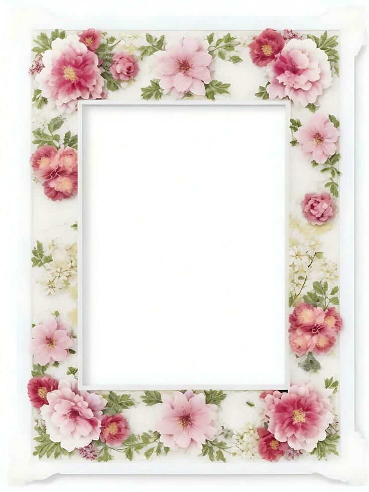 Free flower Border frame with watercolor Flower photo