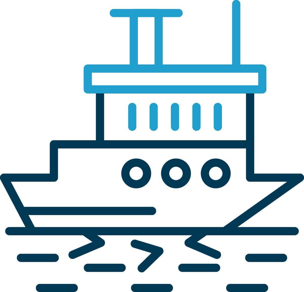 Icebreaker ship in action Vector Icon Design