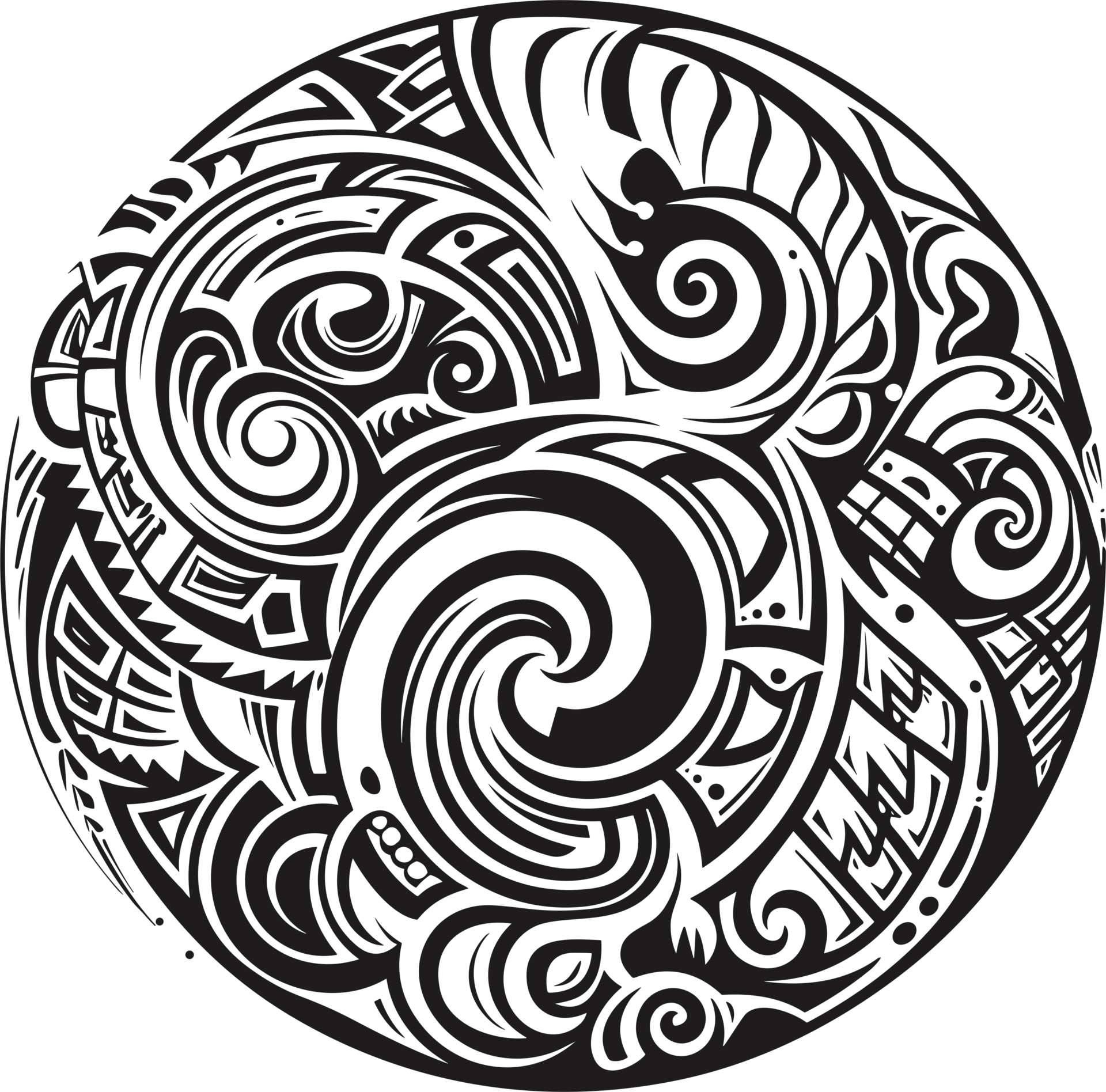 Maori tattoo ornament ,Maori Taniwha ai generative 27224797 PNG