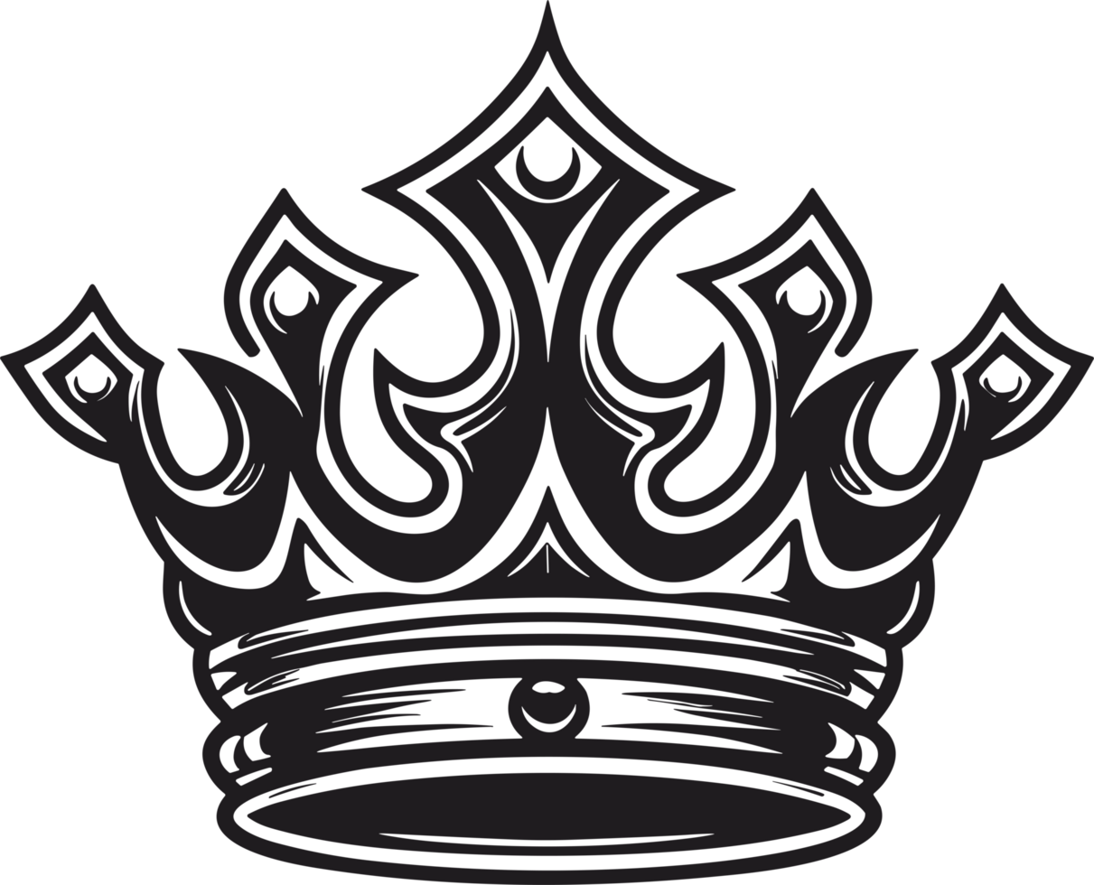 crown in balck and white ai generative png