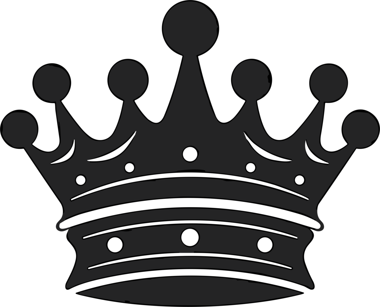 crown in balck and white ai generative png