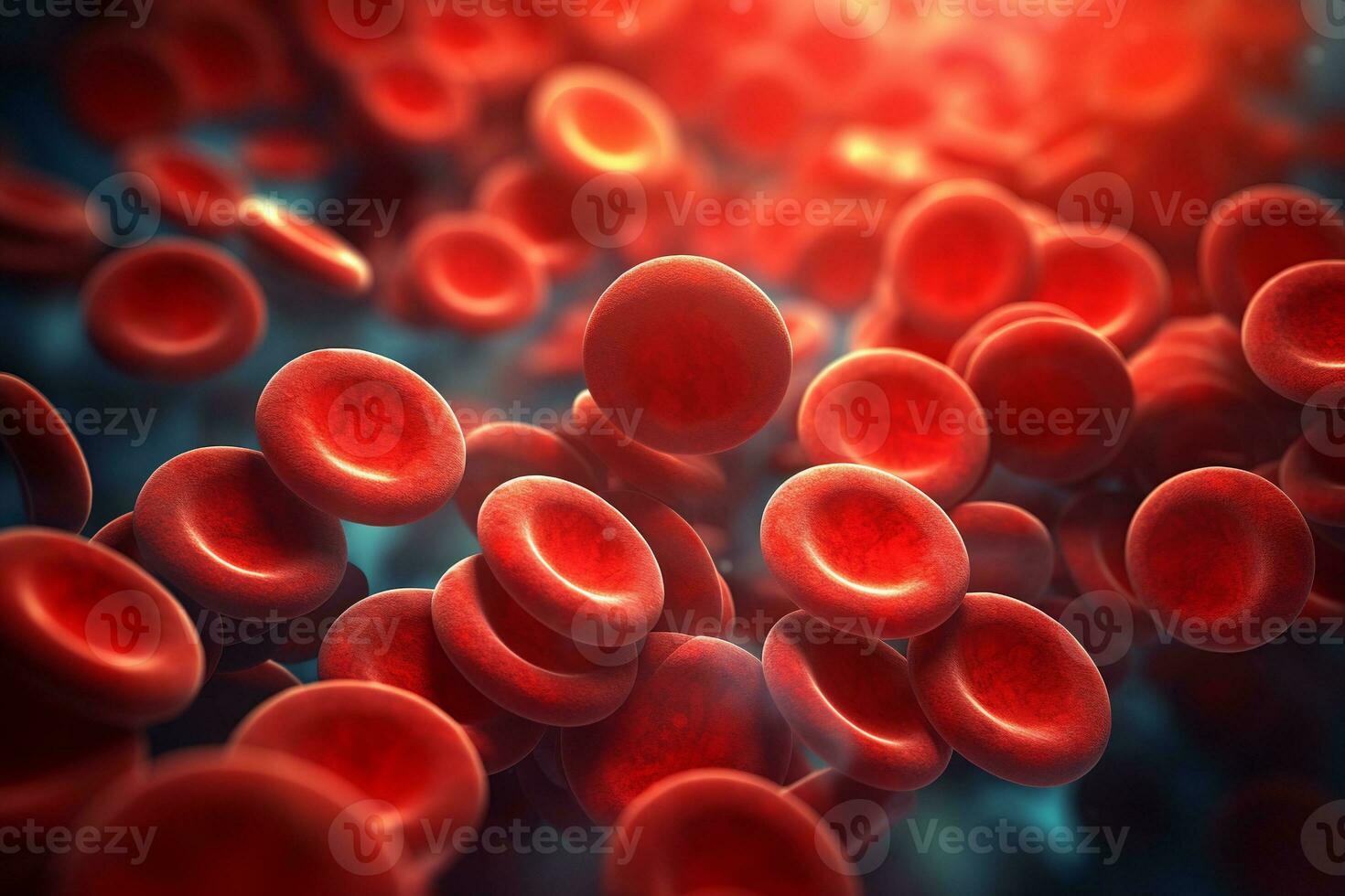 rojo sangre células fluido mediante vena creado con generativo ai tecnología foto
