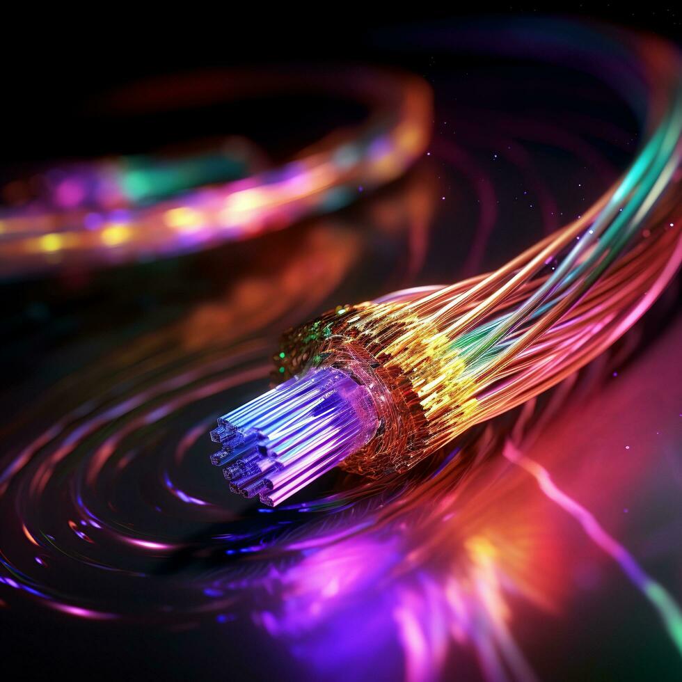 neón color fibra línea ai generado foto