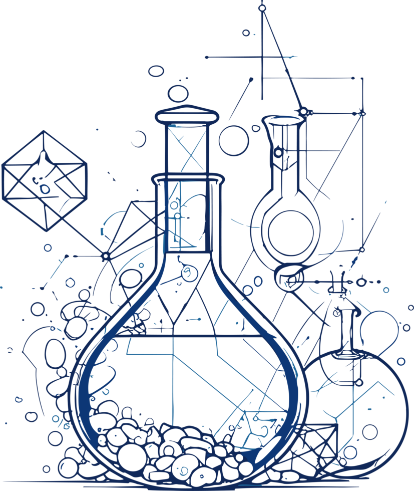 chemie elementen artwork ai generatief png