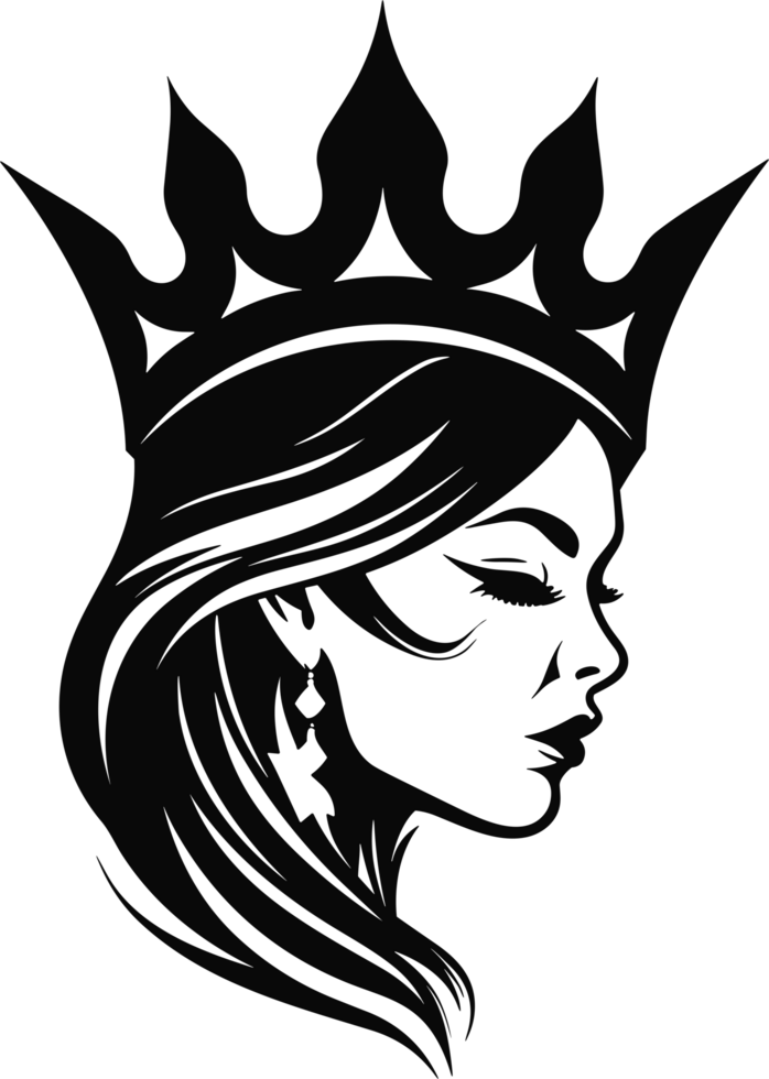 princesses with crown in balck and white  ai generative png