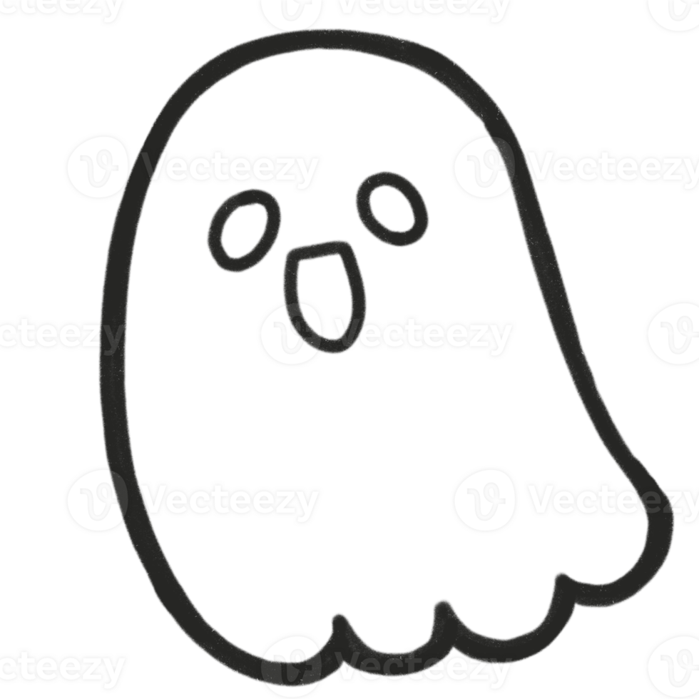 Hand Drawn Outline Cute Halloween Elements png