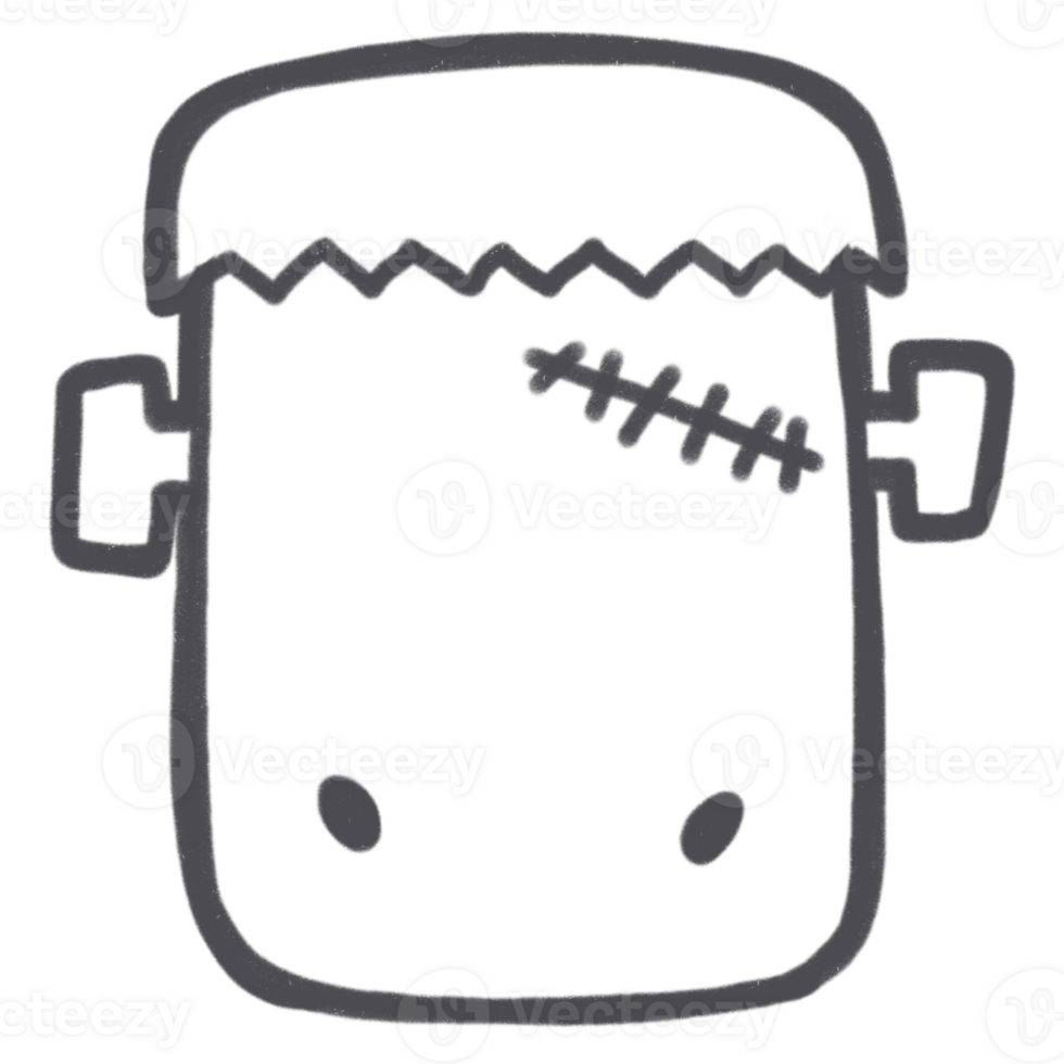 Outline Cute Halloween Elements png