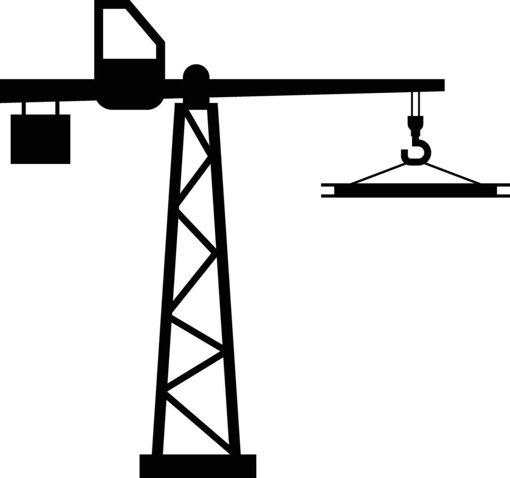 Simple Crane, Heavy Weight Lifting Machine Icon vector