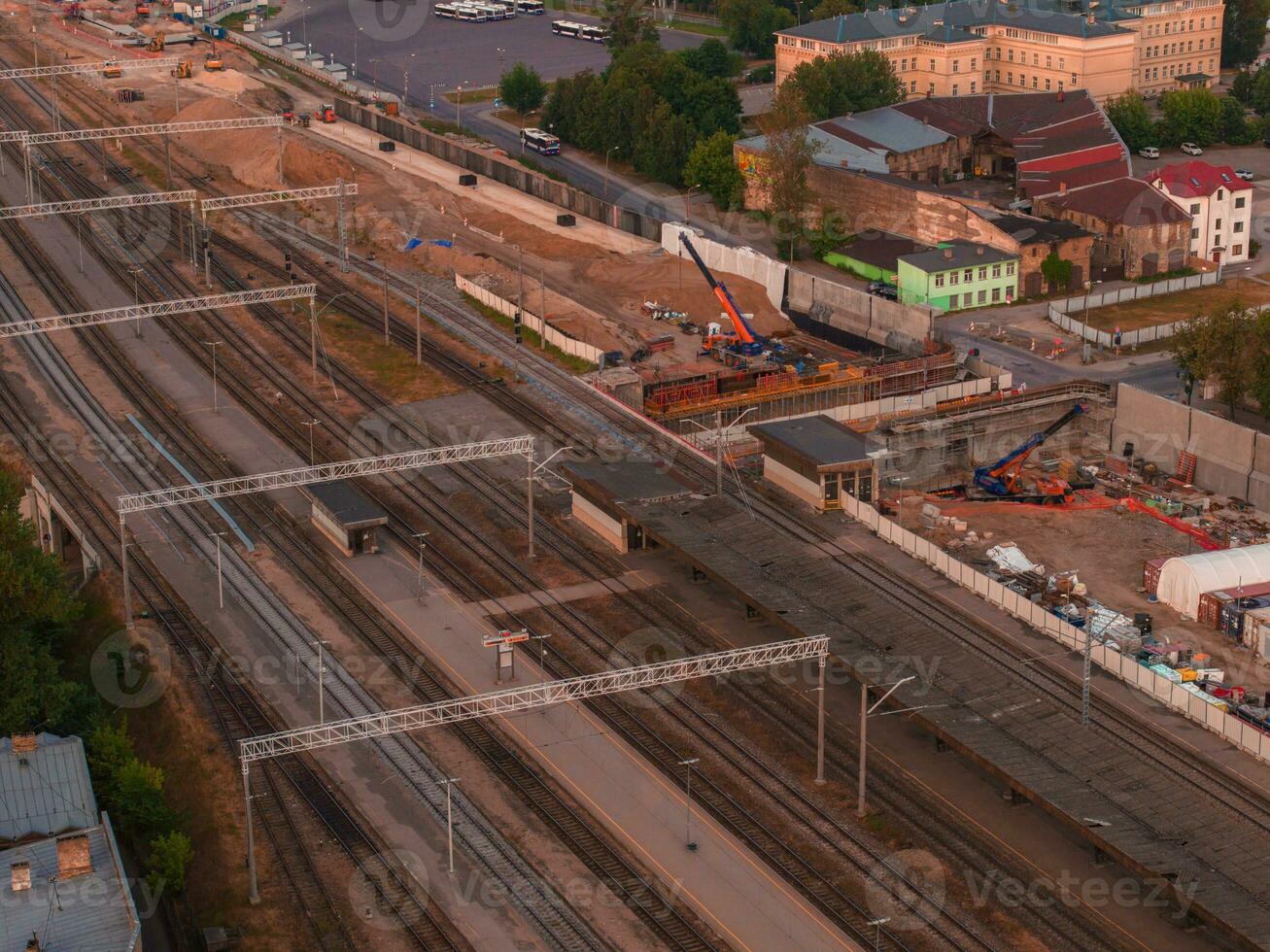 Building Rail Baltica project in the cenetr of Riga. photo