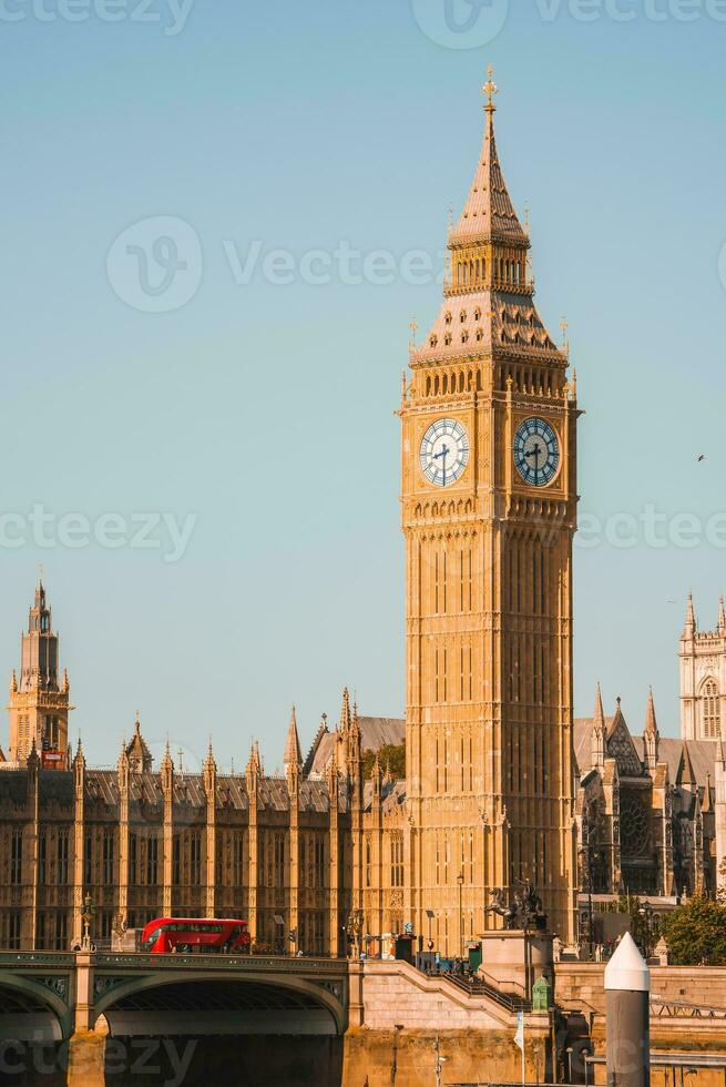 Big Ben and Westminster bridge in London photo