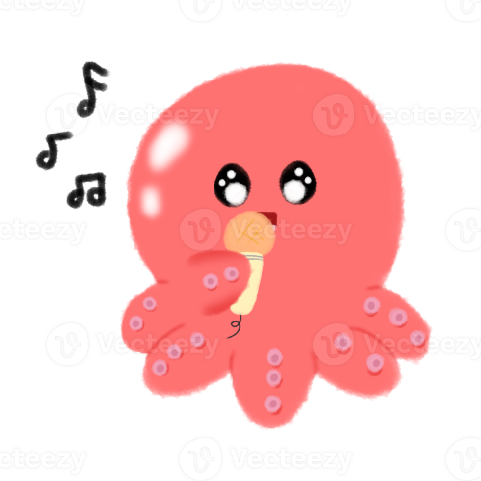 singing squid illustration png