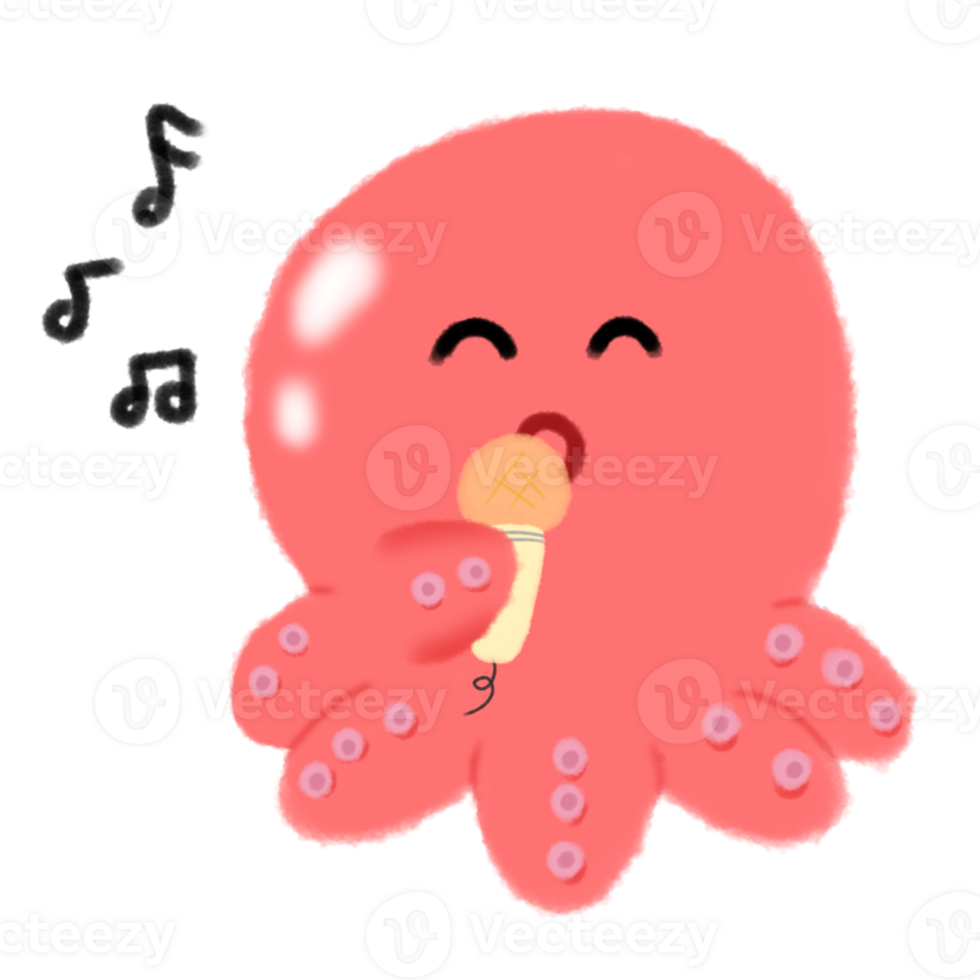 singing squid illustration png