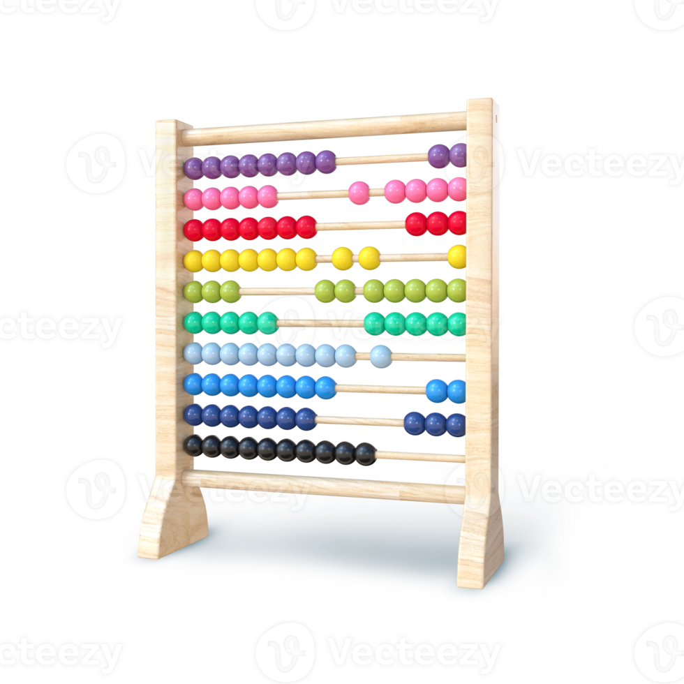 3D Rendering Colourful Abacus png