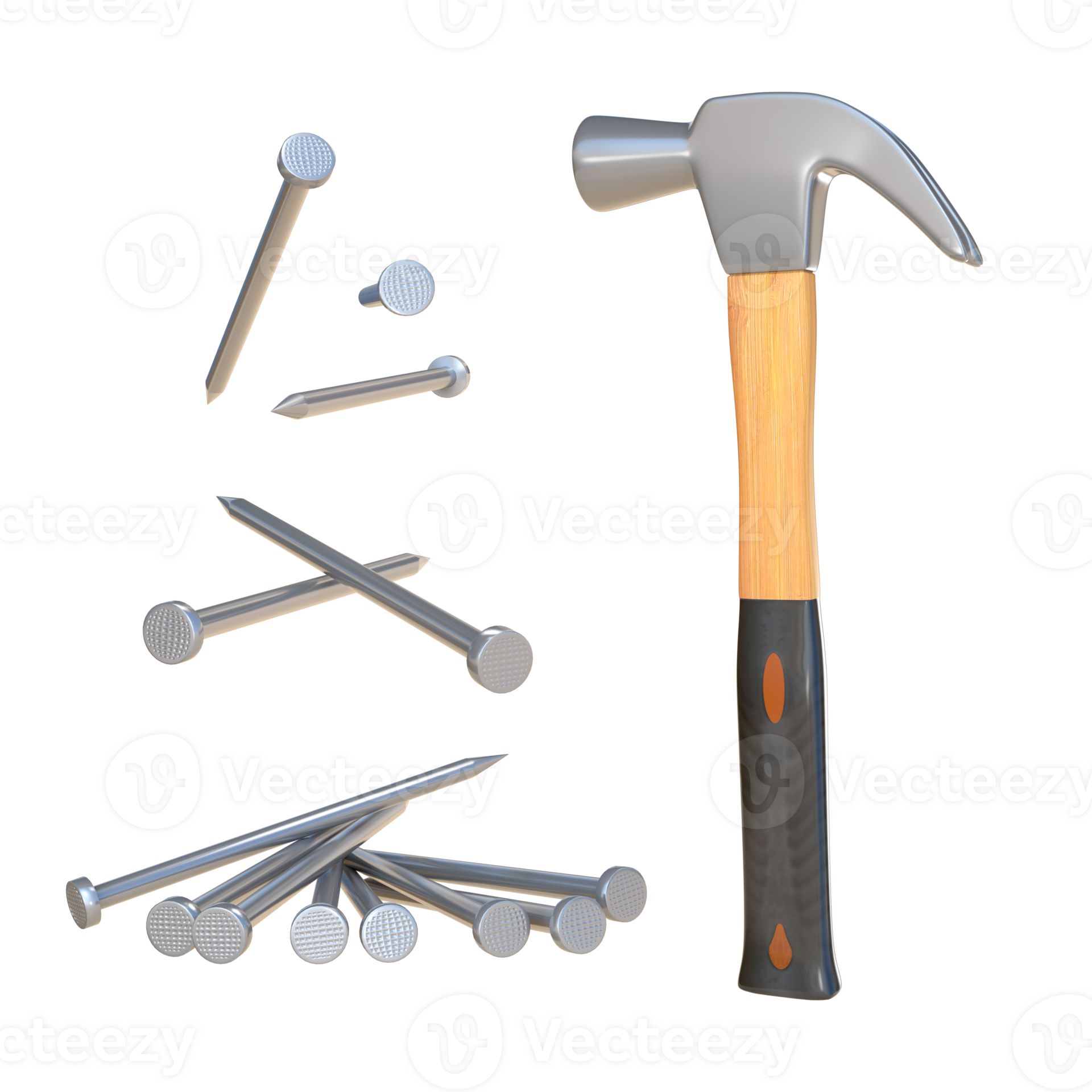 3D Rendering Hammer And Nails 27226176 PNG 3d-rendering-hammer-and-nails-27226176-png