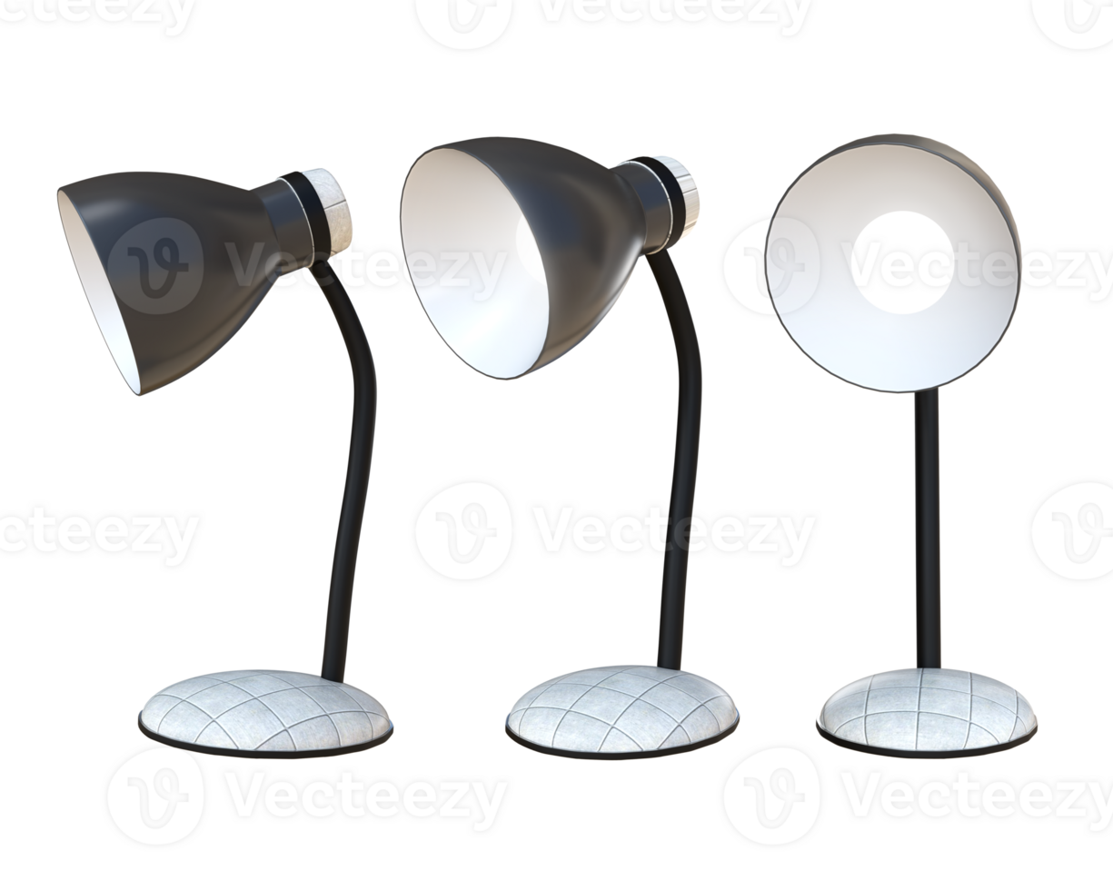 3D Rendering Black Table Lamp Front Frontside And Side View 27226178 PNG